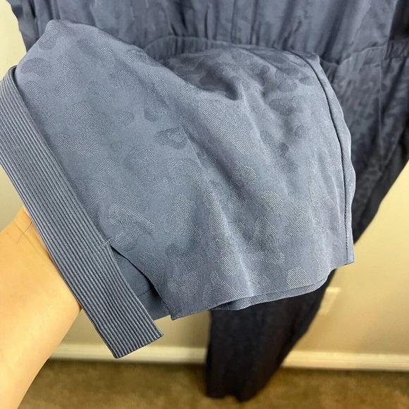 Athleta Brooklyn Textured Jumpsuit Size 24 Medieval Violet Leopard Athleisure - Picture 11 of 15